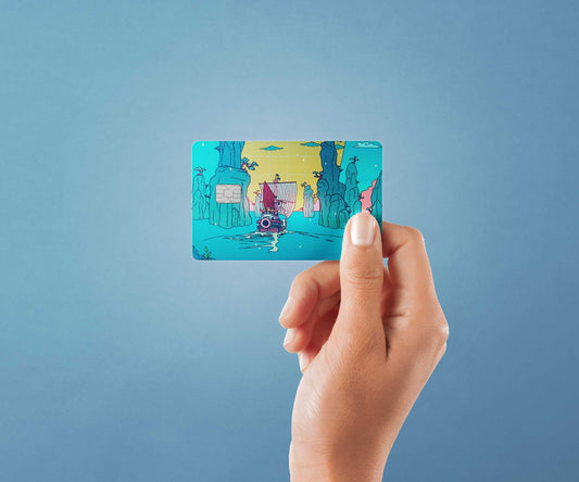 Watercolor to the next adventure design | credit card sticker | small chip | credit card skin for nursery and home wall decor.