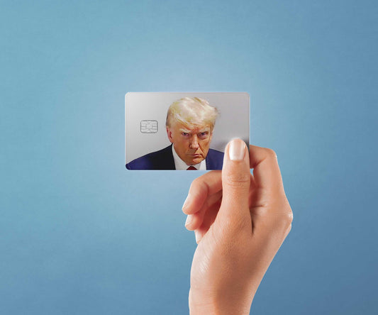 Watercolor trump mugshot design | credit card sticker | small chip | credit card skin for nursery and home wall decor.