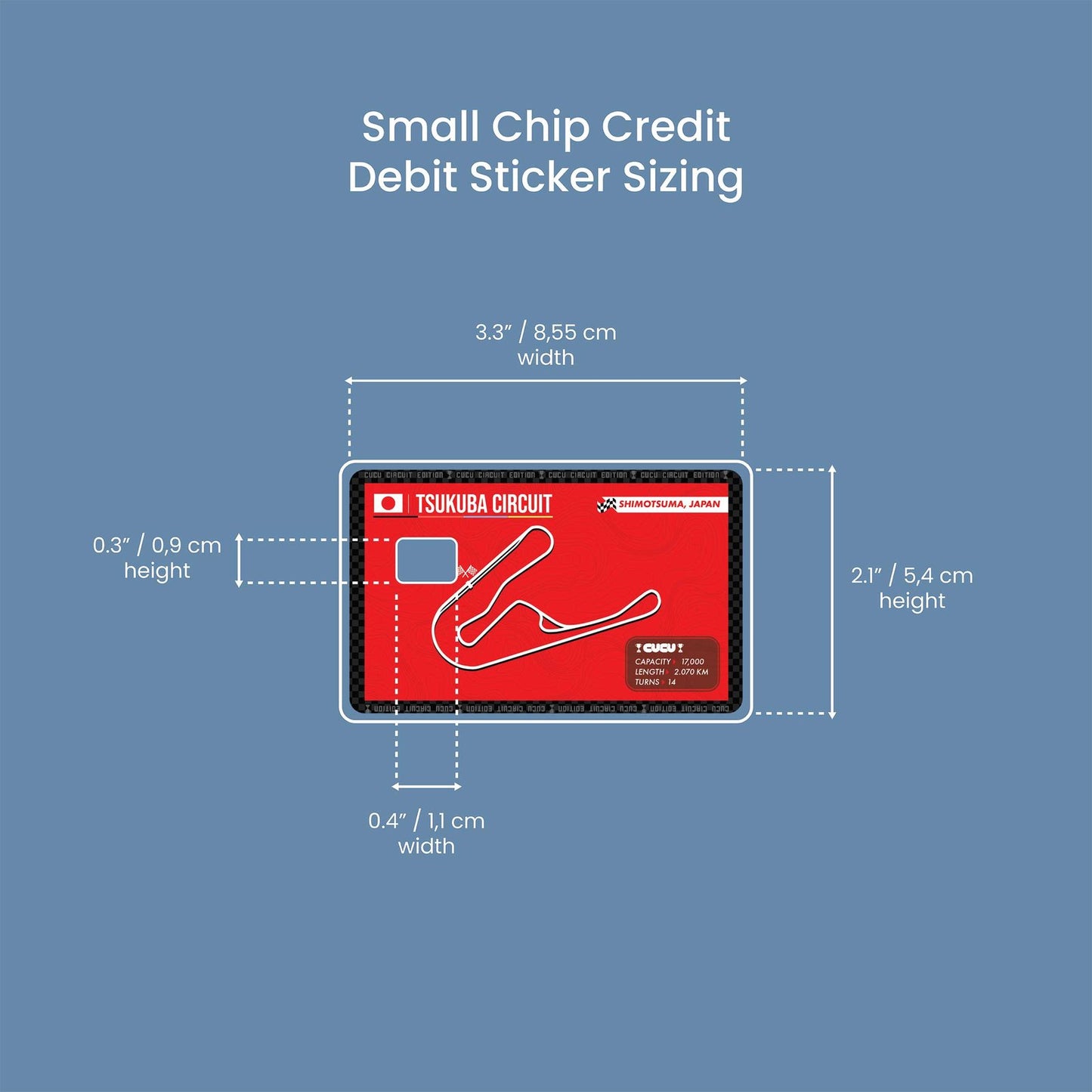 Tsukuba Circuit Design | Credit Card Sticker | Small Chip | Credit Card Skin
