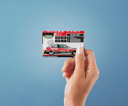 Tuner Card EK9 Civic W Design | Credit Card Sticker | Small Chip | Credit Card Skin