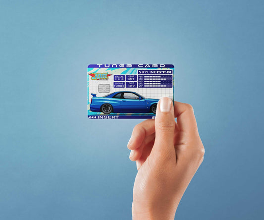 Tuner Card R34 GTR Design | Credit Card Sticker | Small Chip | Credit Card Skin