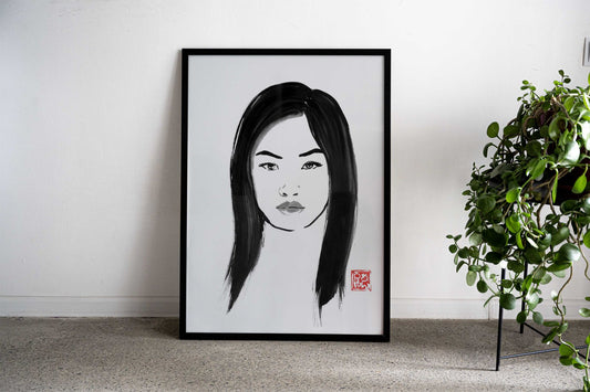 untied hair geisha Asian Style Poster | Wall Art for Home & Office | High-Quality Print - High-Quality Visual Display