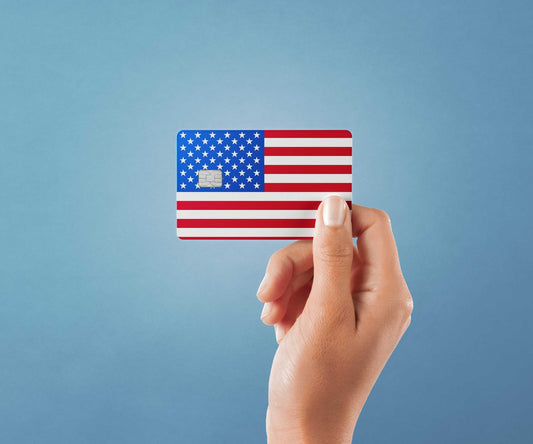 Watercolor usa flag design | credit card sticker | small chip | credit card skin for nursery and home wall decor.