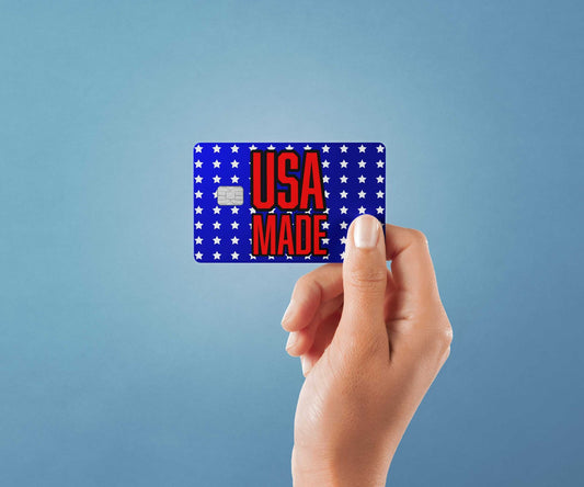 Watercolor usa made design | credit card sticker | small chip | credit card skin for nursery and home wall decor.