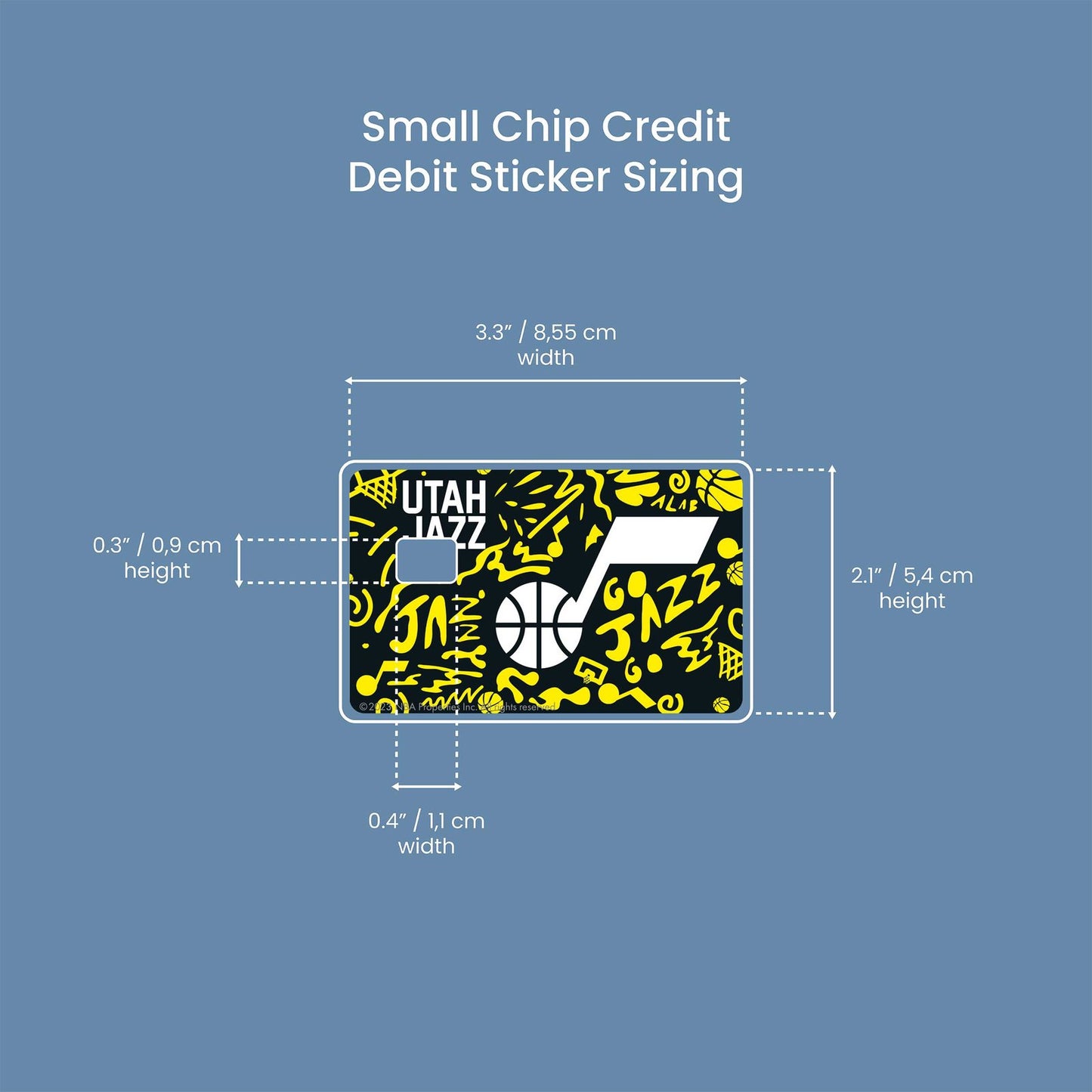 Utah Jazz Team Mural Design | Credit Card Sticker | Small Chip | Credit Card Skin