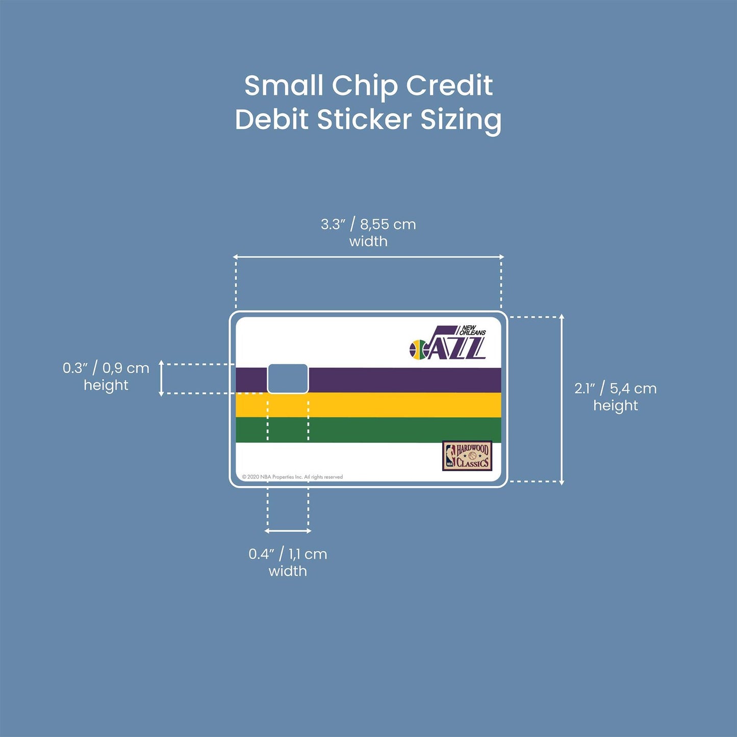 Utah Jazz Throwback Hardwood Classics Design | Credit Card Sticker | Small Chip | Credit Card Skin