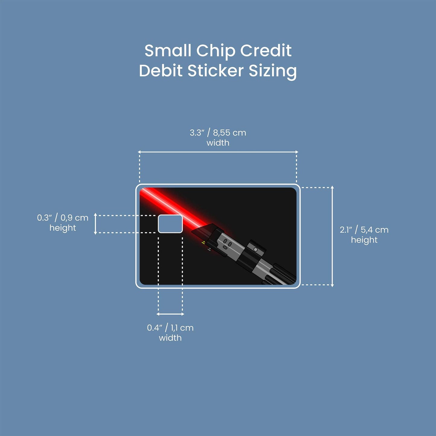 Vader Saber Design | Credit Card Sticker | Small Chip | Credit Card Skin