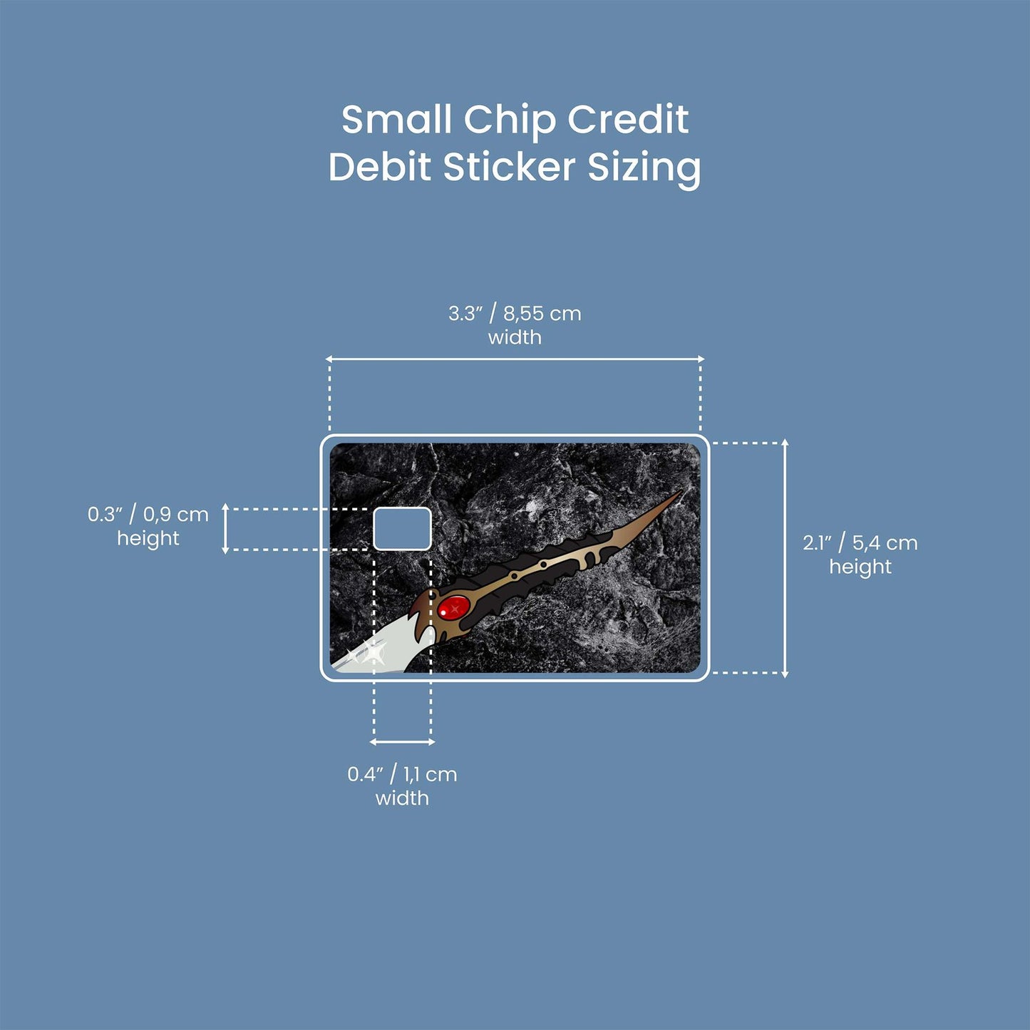 Valyrian Dagger Design | Credit Card Sticker | Small Chip | Credit Card Skin