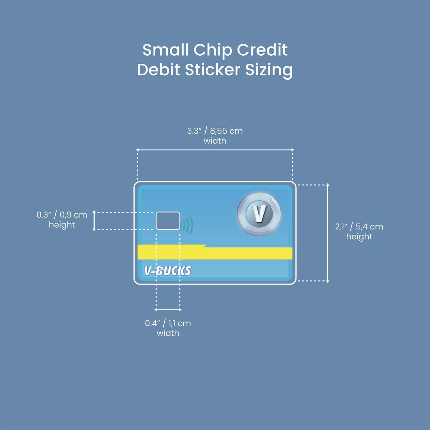 V-Bucks Design | Credit Card Sticker | Small Chip | Credit Card Skin