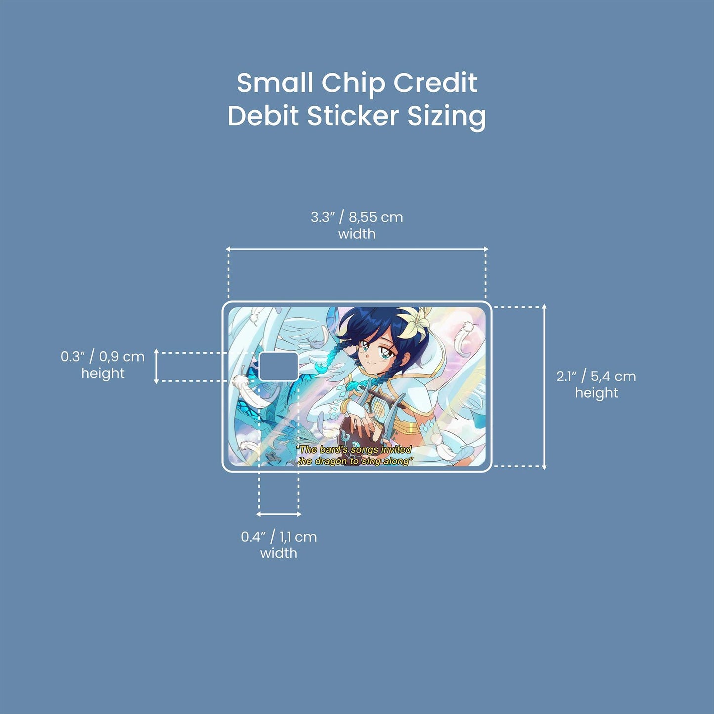 Venti The Bard's Song Design | Credit Card Sticker | Small Chip | Credit Card Skin