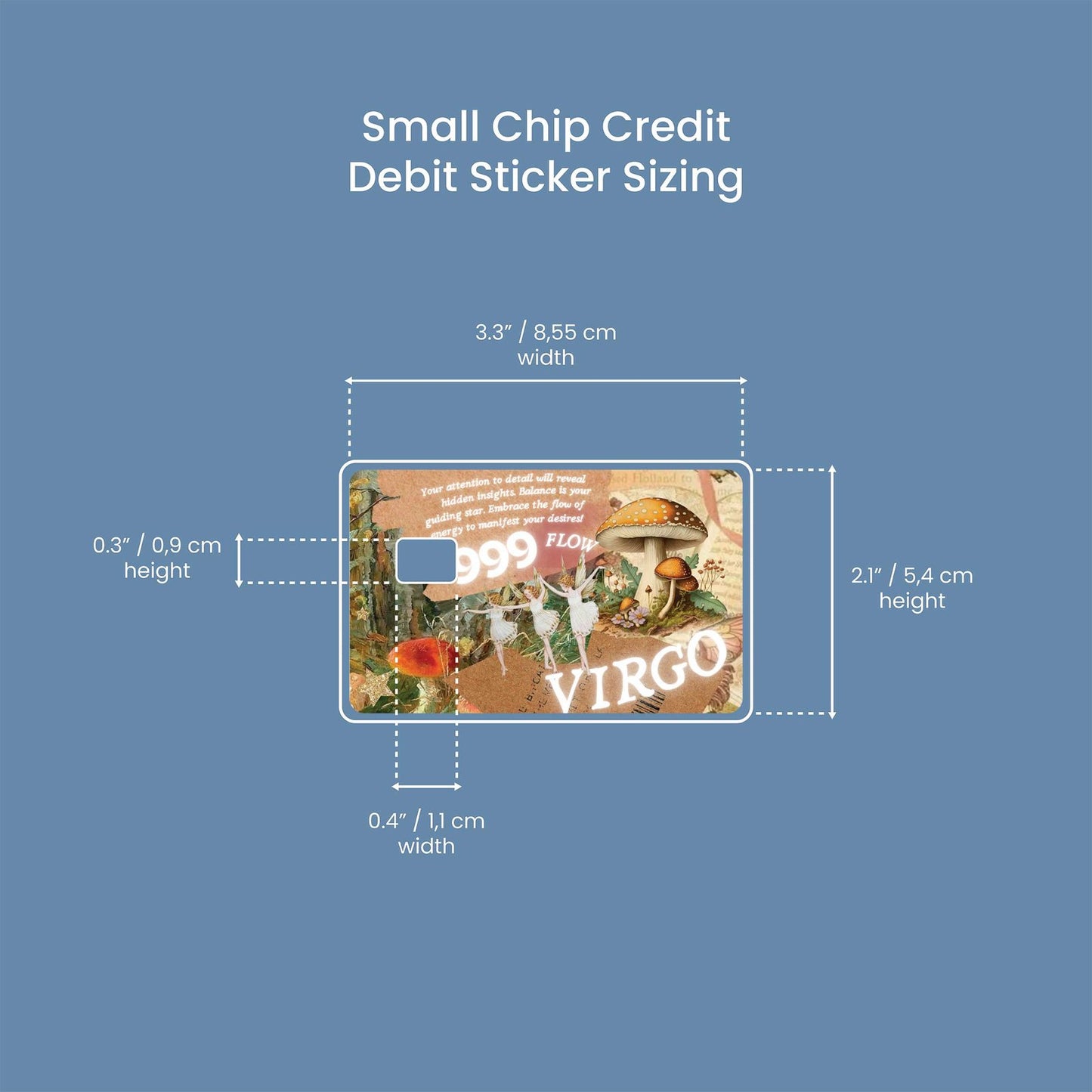 Virgo Angel Number Design | Credit Card Sticker | Small Chip | Credit Card Skin