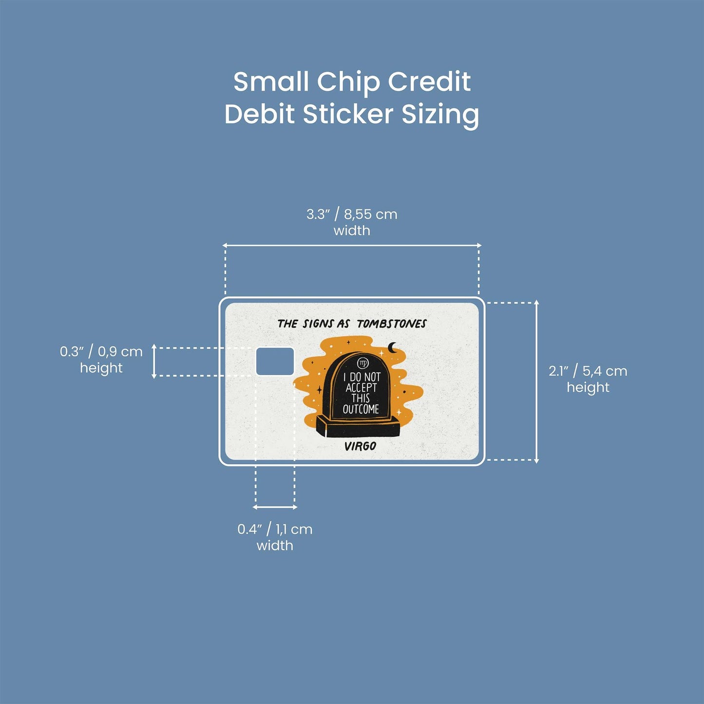 Virgo as a Tombstone Design | Credit Card Sticker | Small Chip | Credit Card Skin