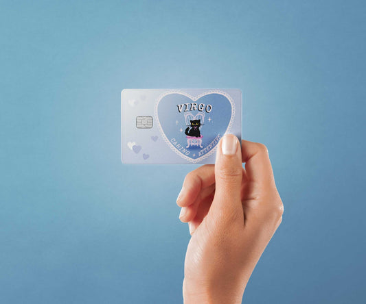 Virgo Cat Love Design | Credit Card Sticker | Small Chip | Credit Card Skin