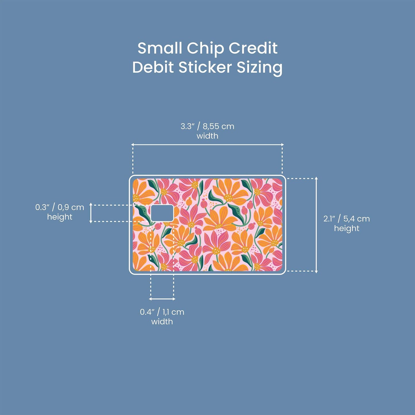 Vivid Poppy Design | Credit Card Sticker | Small Chip | Credit Card Skin