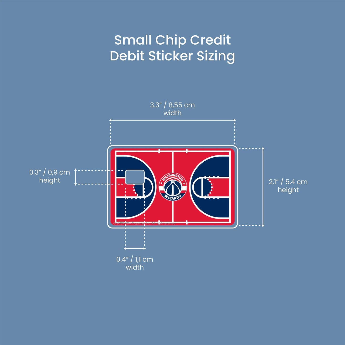Washington Wizards Courtside Design | Credit Card Sticker | Small Chip | Credit Card Skin