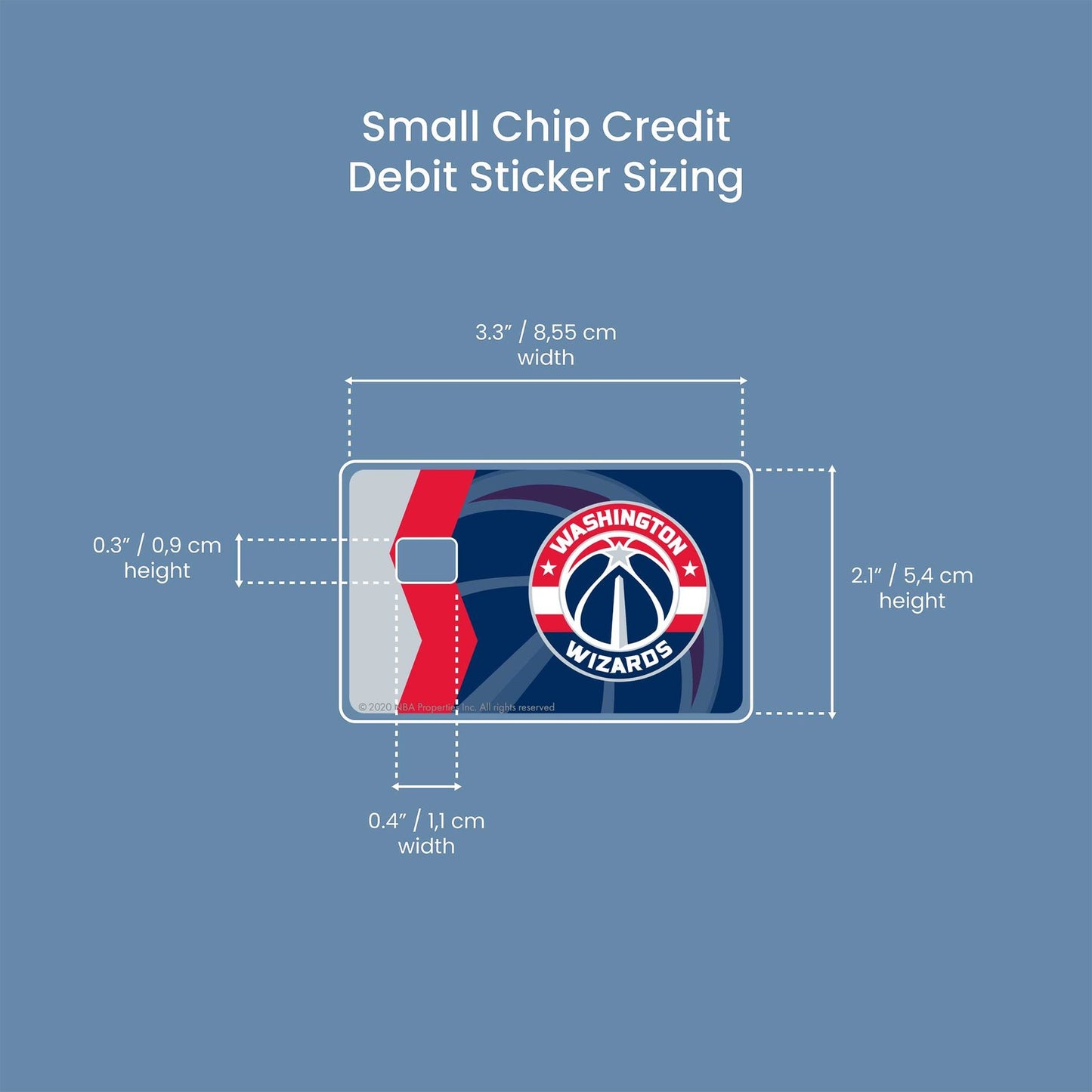 Washington Wizards Crossover Design | Credit Card Sticker | Small Chip | Credit Card Skin