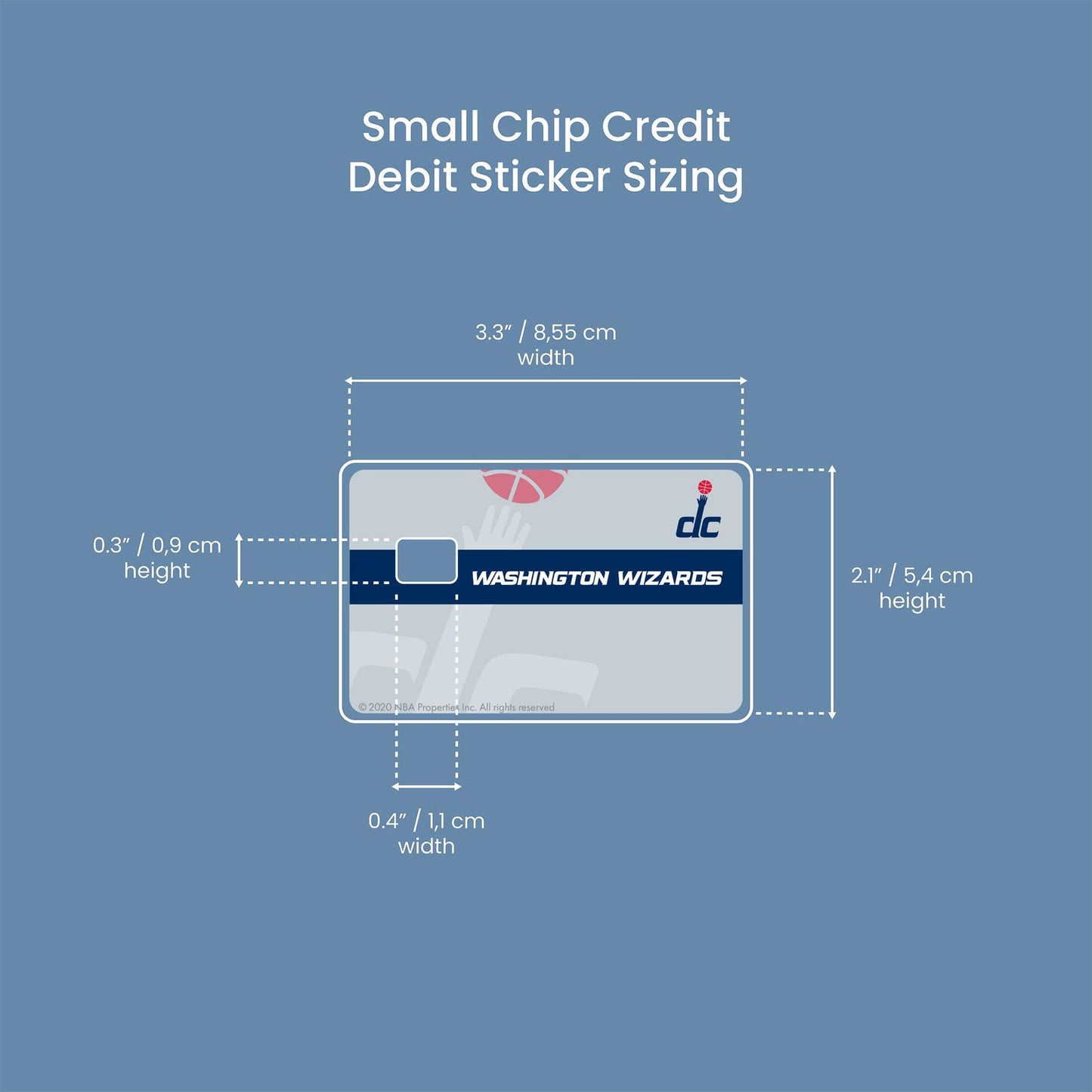 Washington Wizards Midcourt Design | Credit Card Sticker | Small Chip | Credit Card Skin