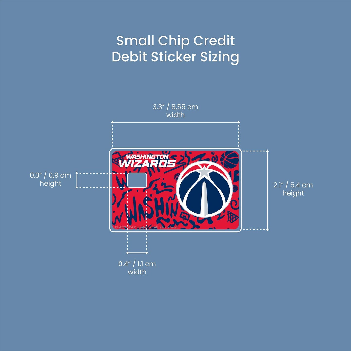 Washington Wizards Team Mural Design | Credit Card Sticker | Small Chip | Credit Card Skin