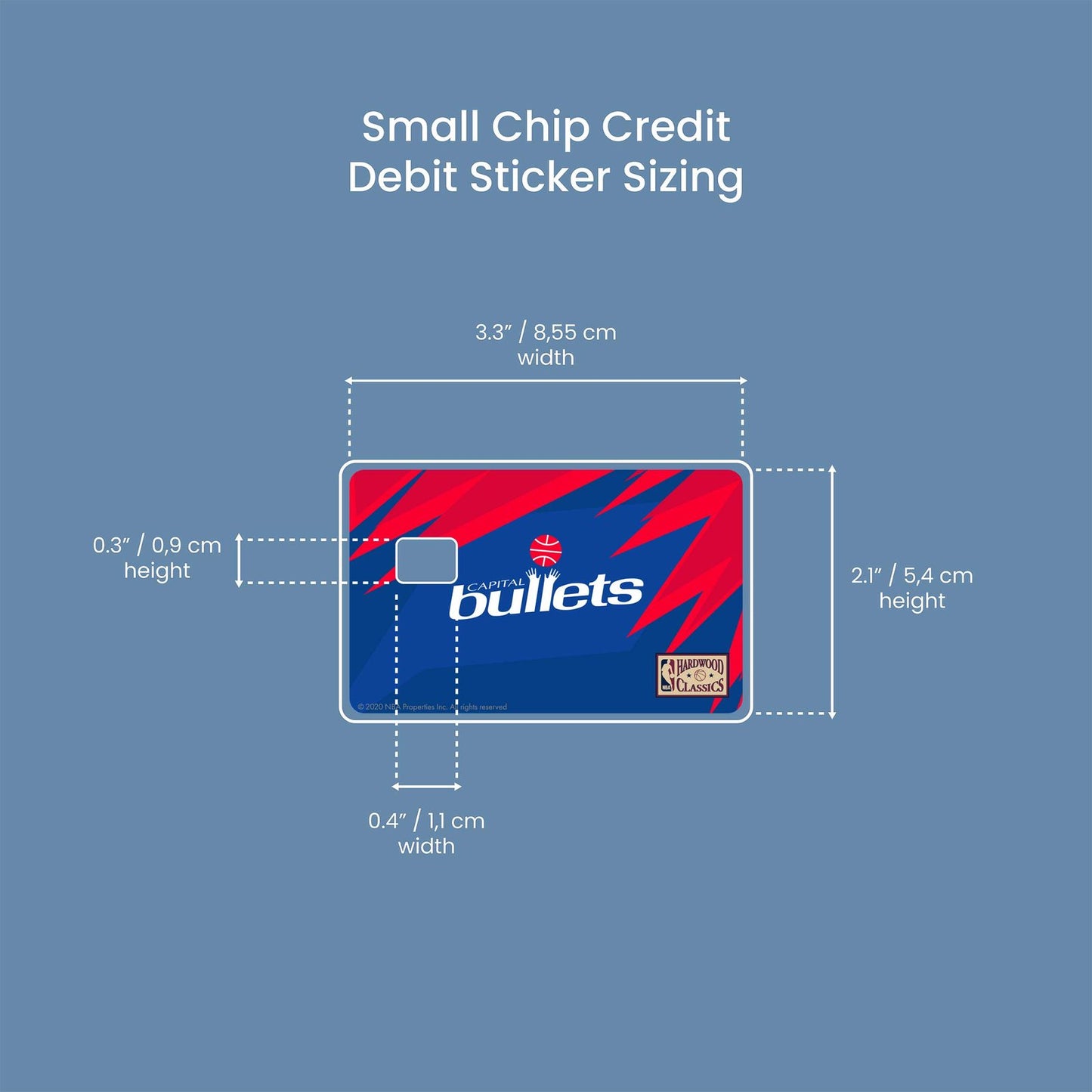 Washington Wizards Uptempo Hardwood Classics Design | Credit Card Sticker | Small Chip | Credit Card Skin
