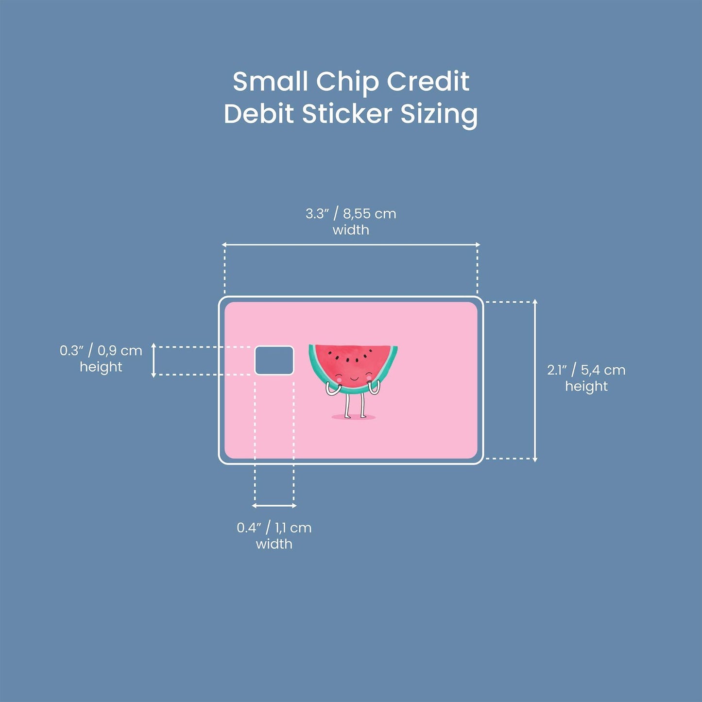 Watermelon Smiles Design | Credit Card Sticker | Small Chip | Credit Card Skin