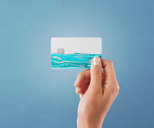 Waves Design | Credit Card Sticker | Small Chip | Credit Card Skin