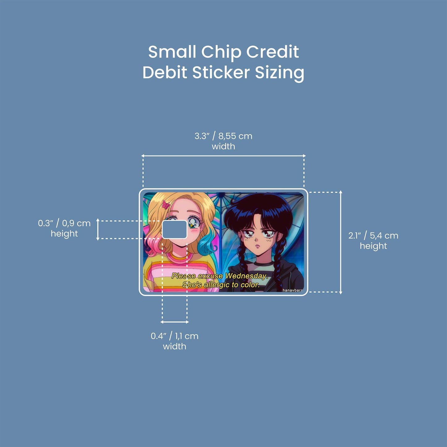 Wednesday and Enid Design | Credit Card Sticker | Small Chip | Credit Card Skin
