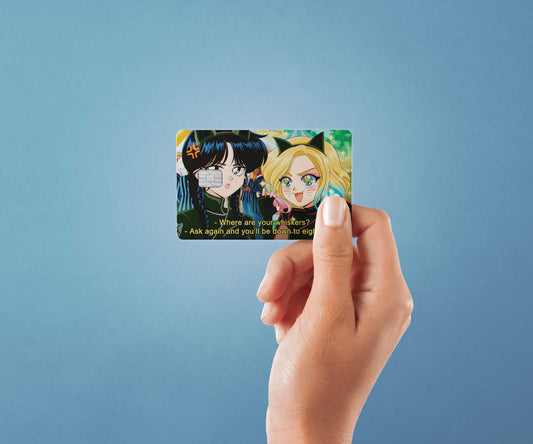 Wednesday and Enid Cats Design | Credit Card Sticker | Small Chip | Credit Card Skin