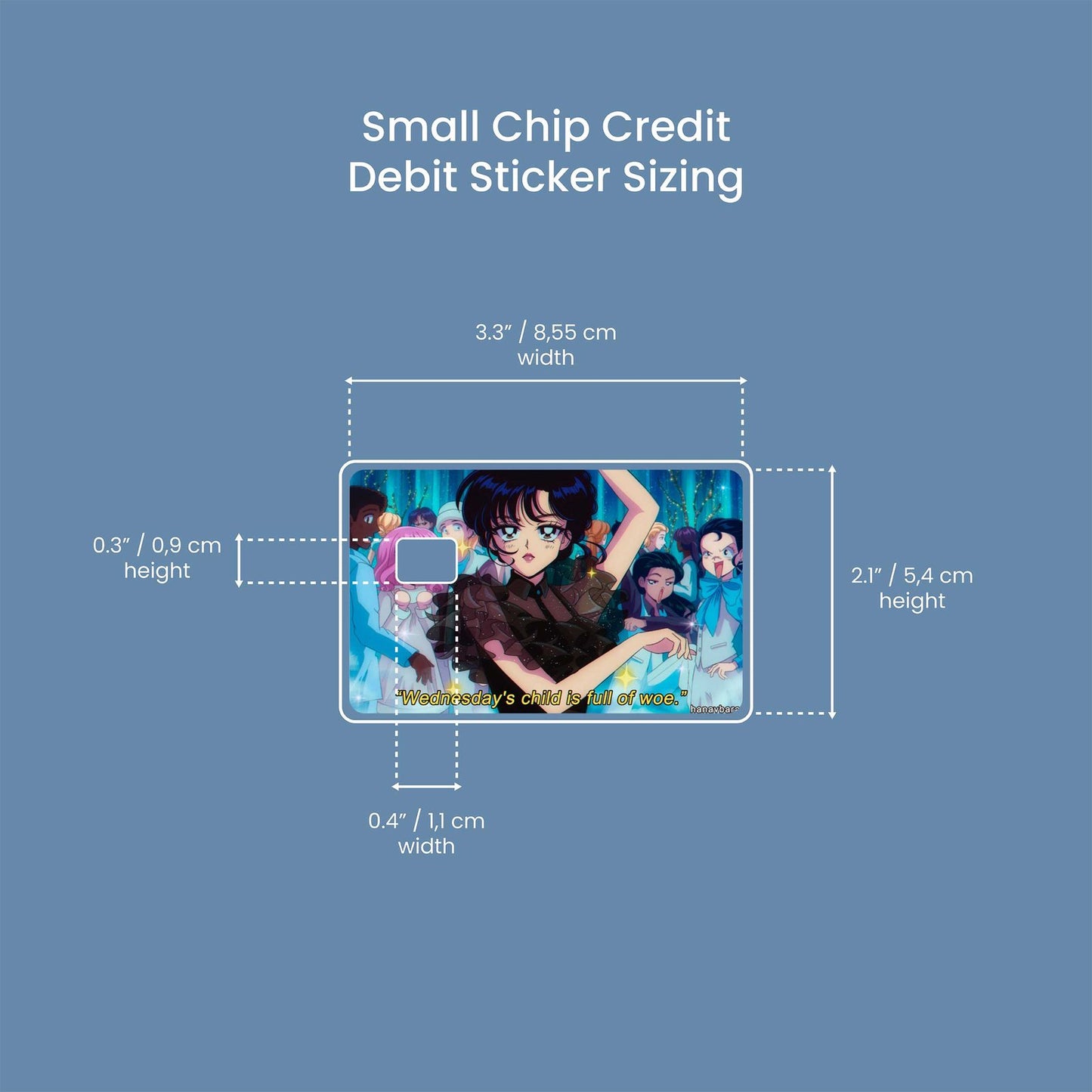 Wednesday Dance Design | Credit Card Sticker | Small Chip | Credit Card Skin