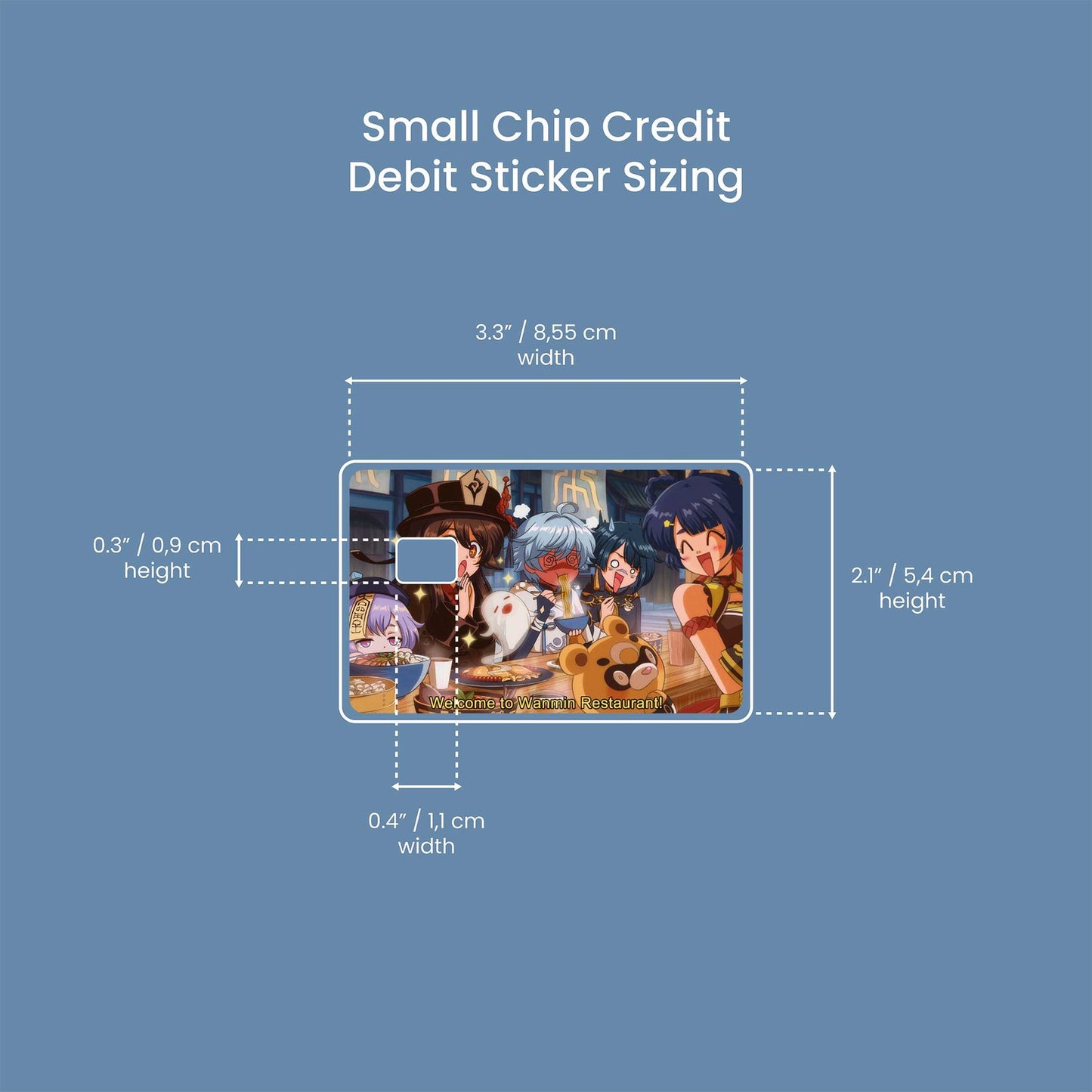 Welcome to Wanmin Restaurant Design | Credit Card Sticker | Small Chip | Credit Card Skin