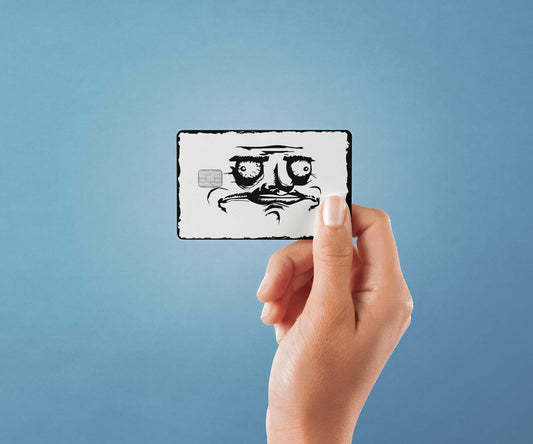 What the Face Design | Credit Card Sticker | Small Chip | Credit Card Skin