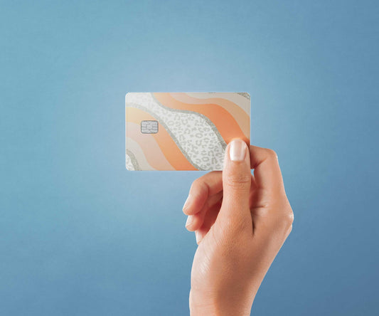 White Cheetah Glitter Design | Credit Card Sticker | Small Chip | Credit Card Skin