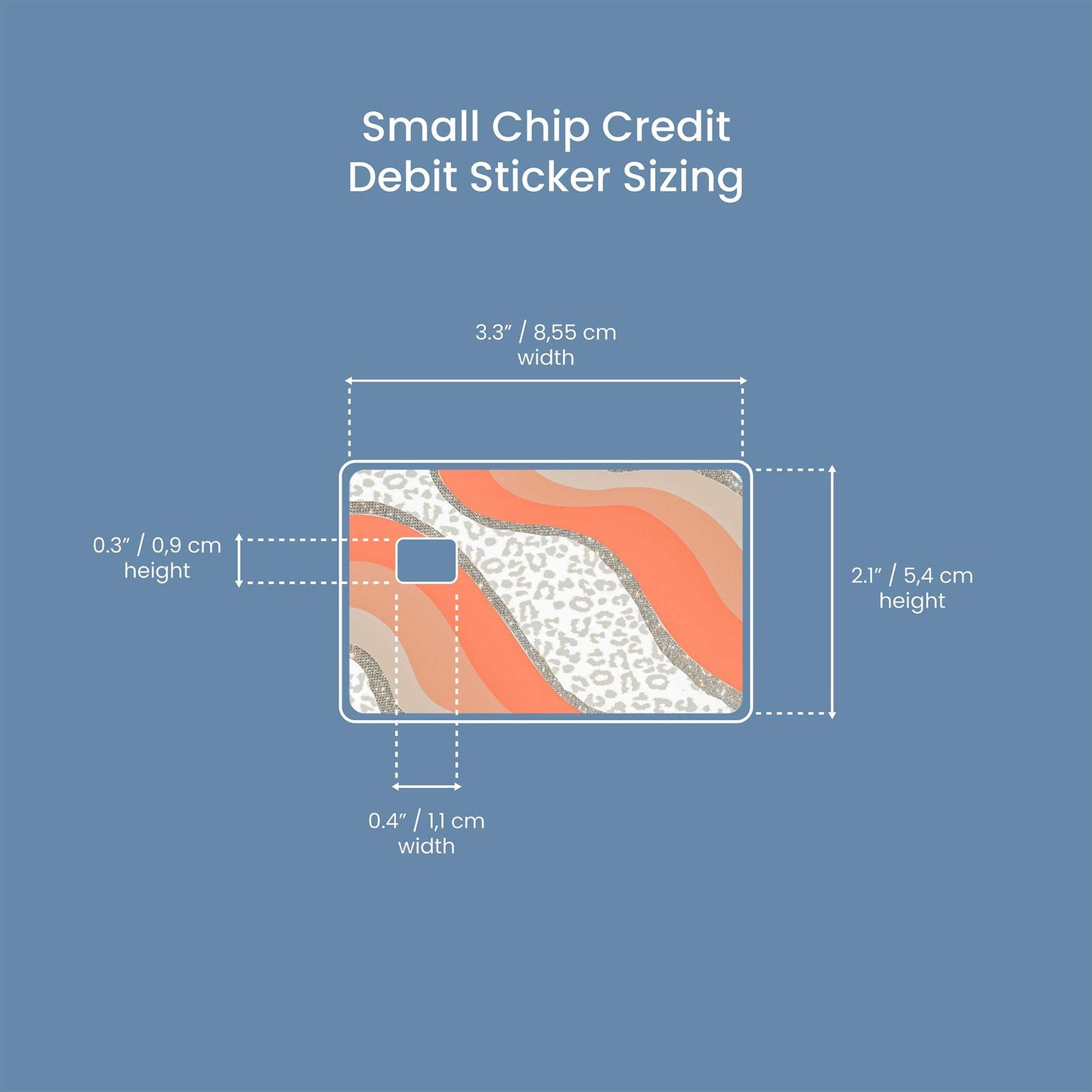 White Cheetah Glitter Design | Credit Card Sticker | Small Chip | Credit Card Skin