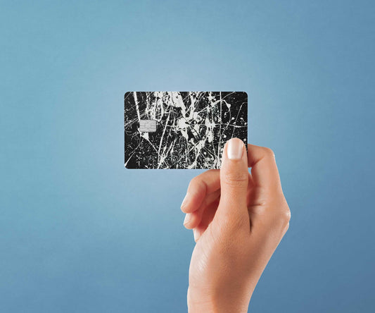 White Splash Design | Credit Card Sticker | Small Chip | Credit Card Skin