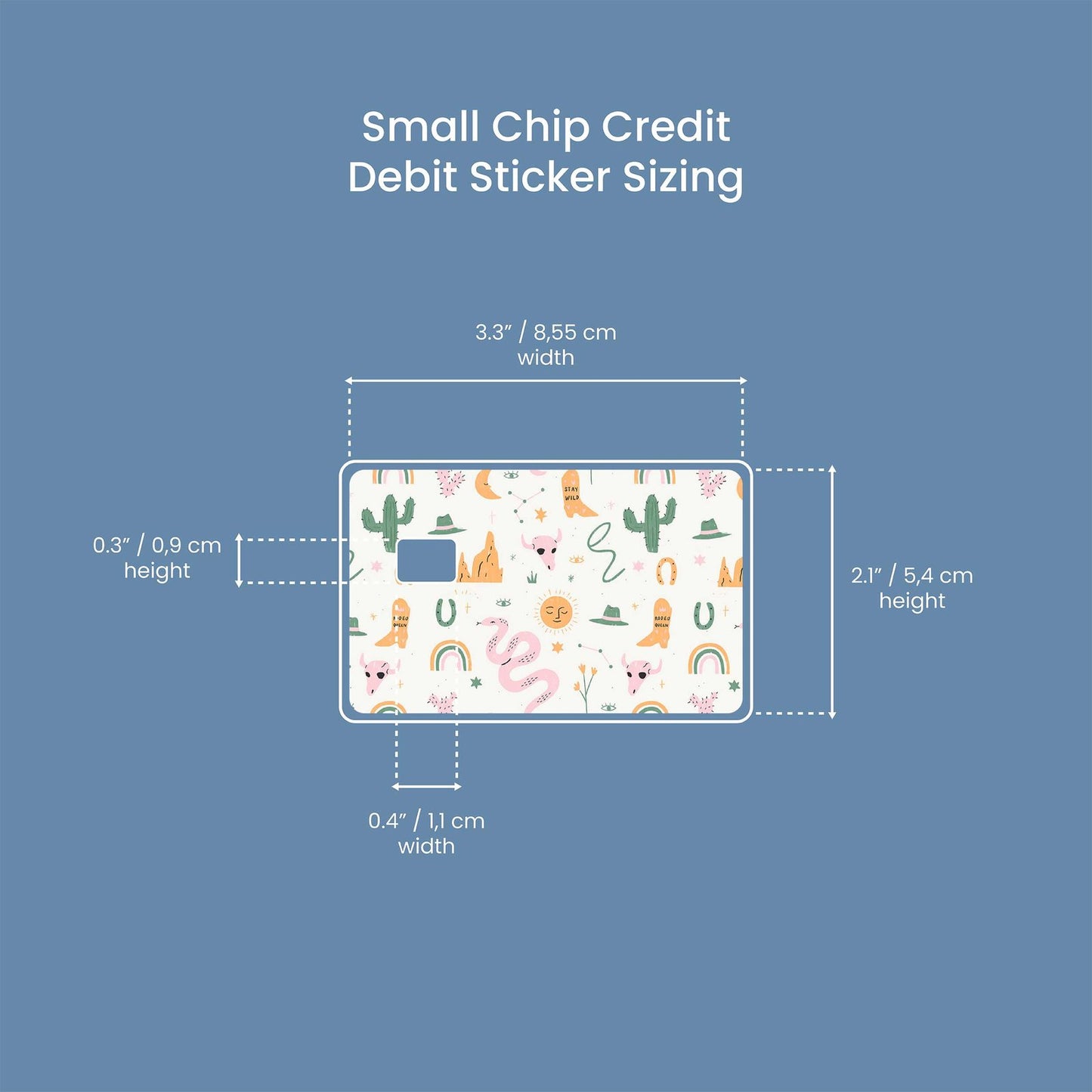 Wild West Design | Credit Card Sticker | Small Chip | Credit Card Skin