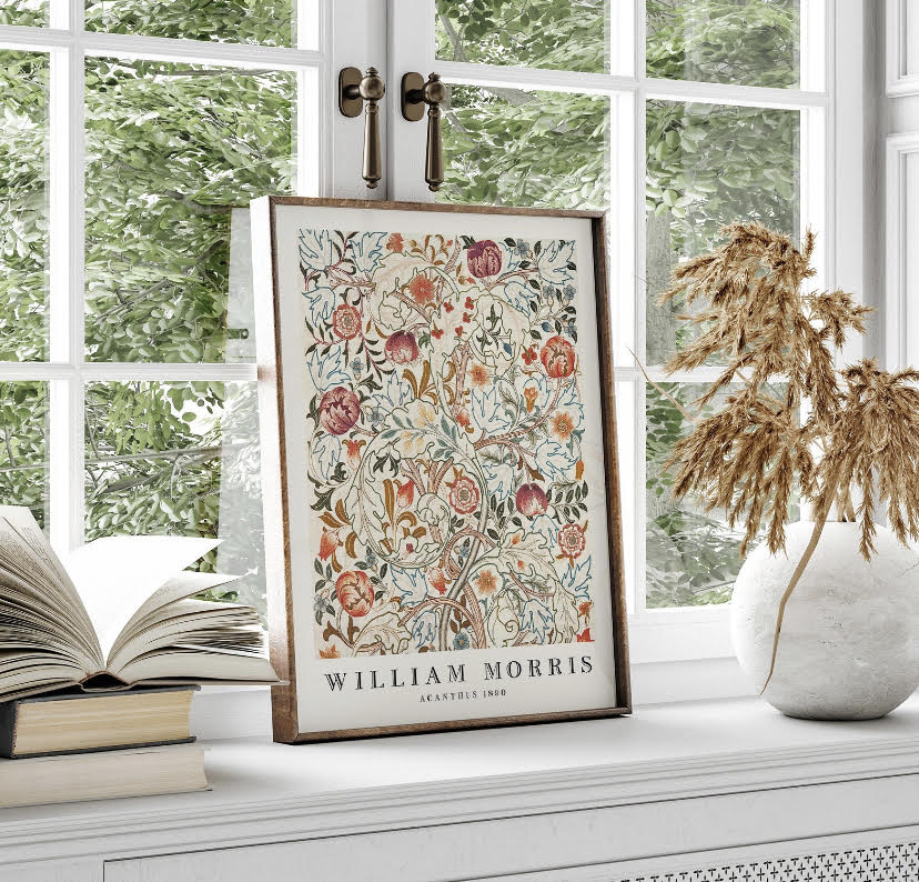 Set of 2 Vintage William Morris Botanical Prints - High-Quality Premium Wall Art Decor Sticker
