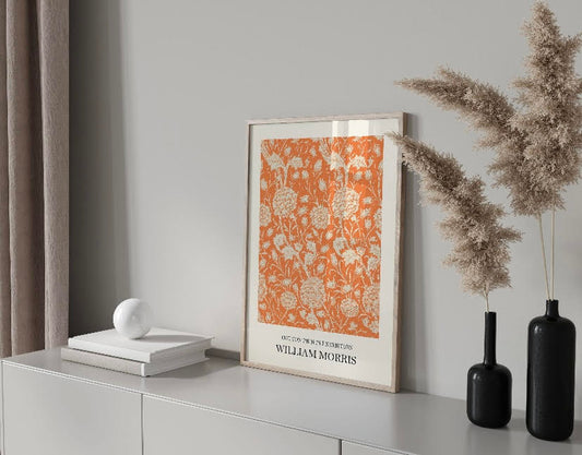 William Morris Orange Floral Design