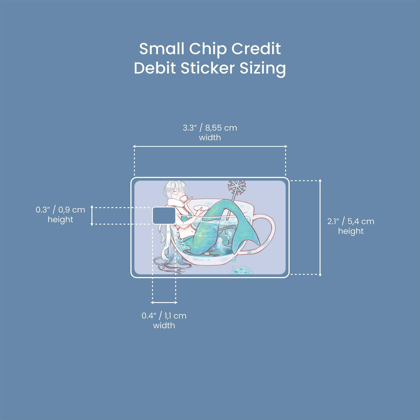 Winter Mermay Design | Credit Card Sticker | Small Chip | Credit Card Skin