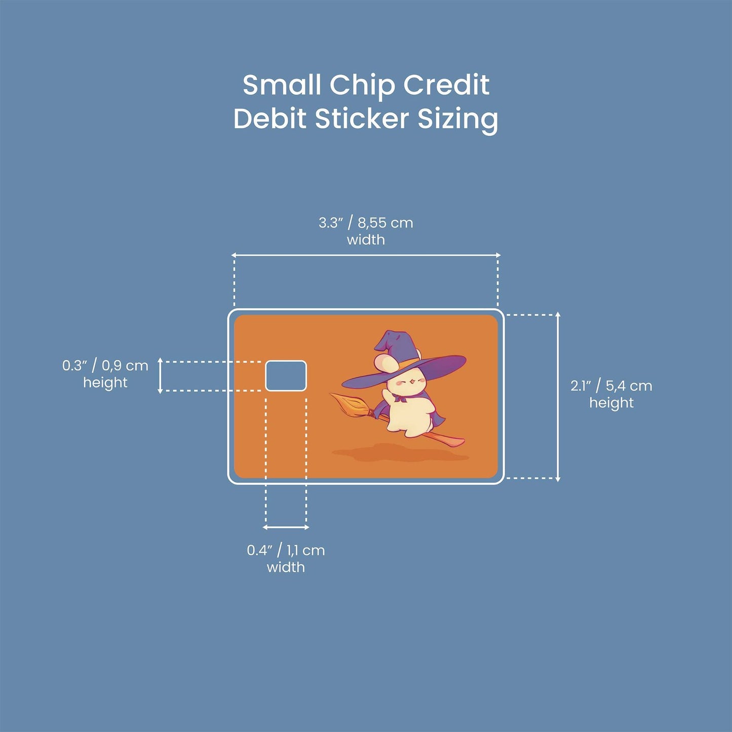 Witch Bunny Design | Credit Card Sticker | Small Chip | Credit Card Skin