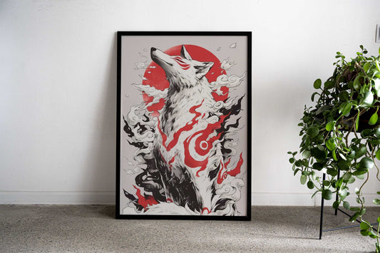 wolf japan style Asian Style Poster | Wall Art for Home & Office | High-Quality Print - High-Quality Visual Display