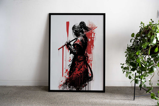 women samurai Asian Style Poster | Wall Art for Home & Office | High-Quality Print - High-Quality Visual Display