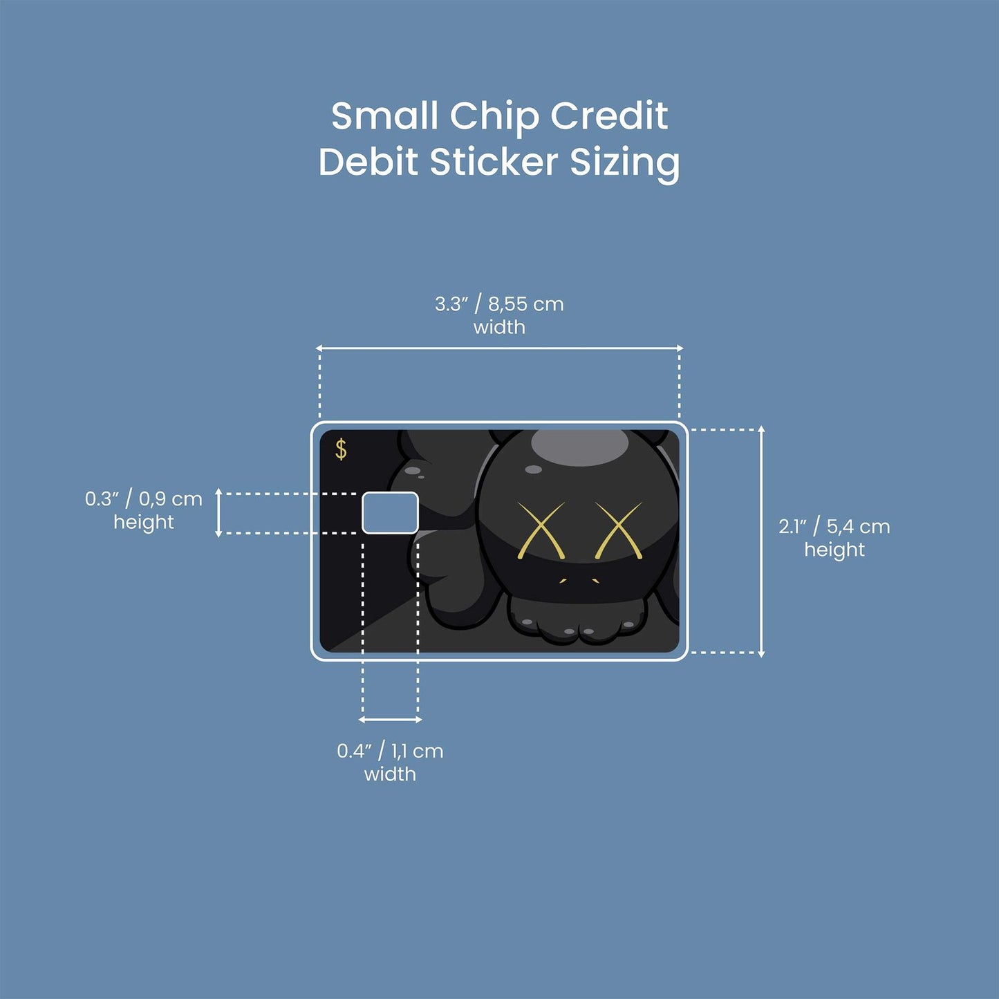XX Black Design | Credit Card Sticker | Small Chip | Credit Card Skin