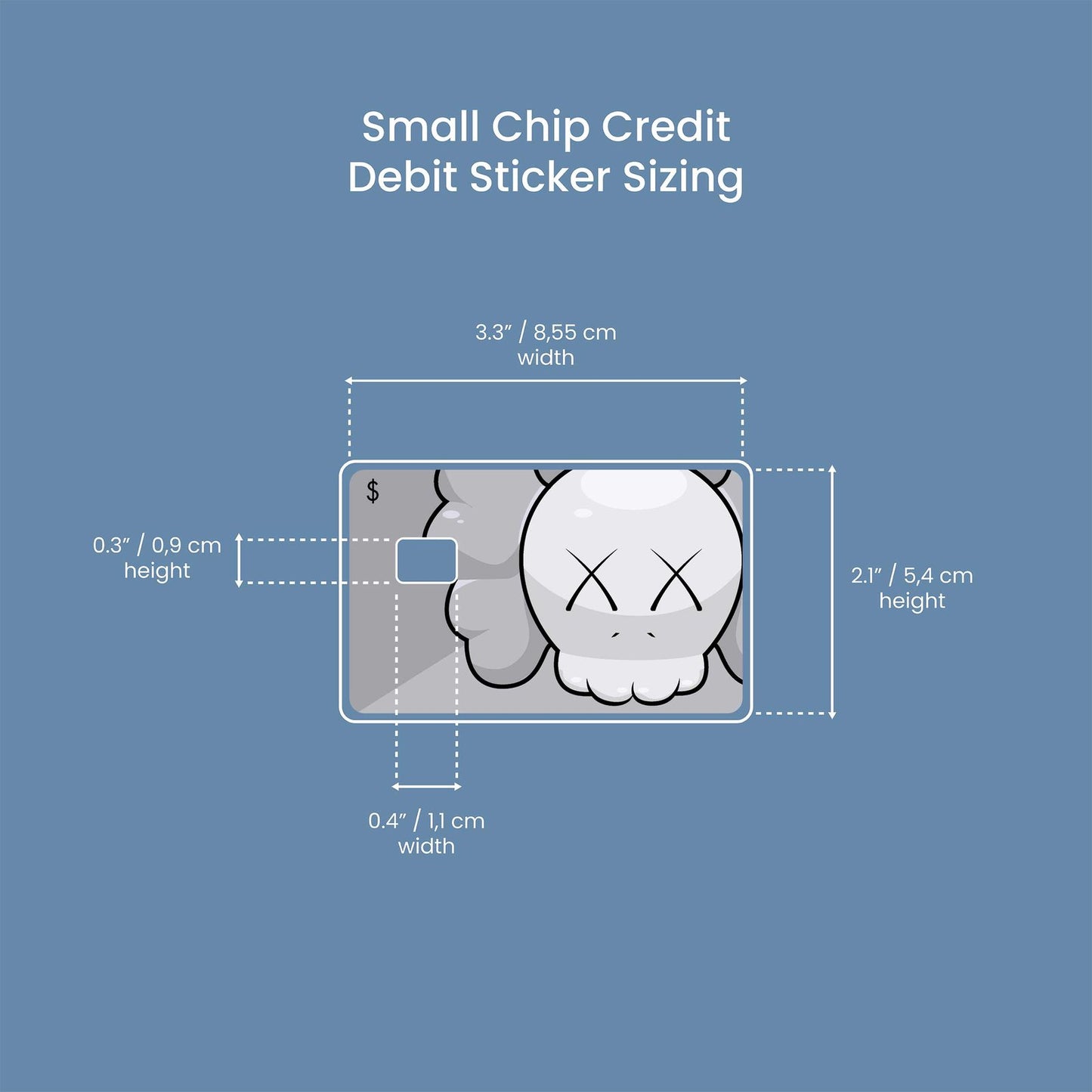 XX Grey Design | Credit Card Sticker | Small Chip | Credit Card Skin