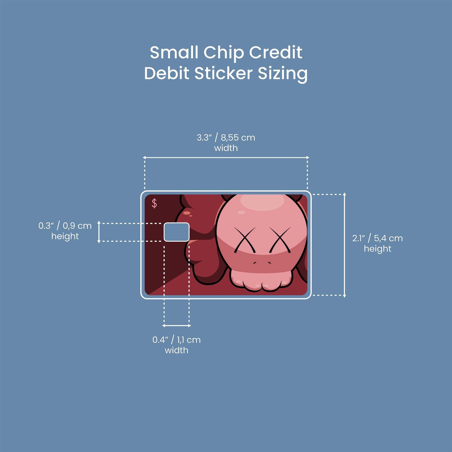 XX Red Design | Credit Card Sticker | Small Chip | Credit Card Skin