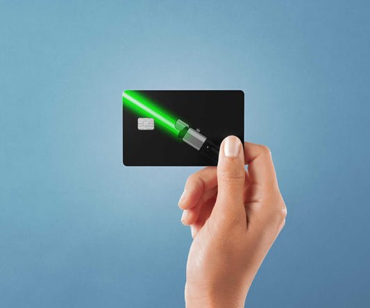 Yoda Saber Design | Credit Card Sticker | Small Chip | Credit Card Skin