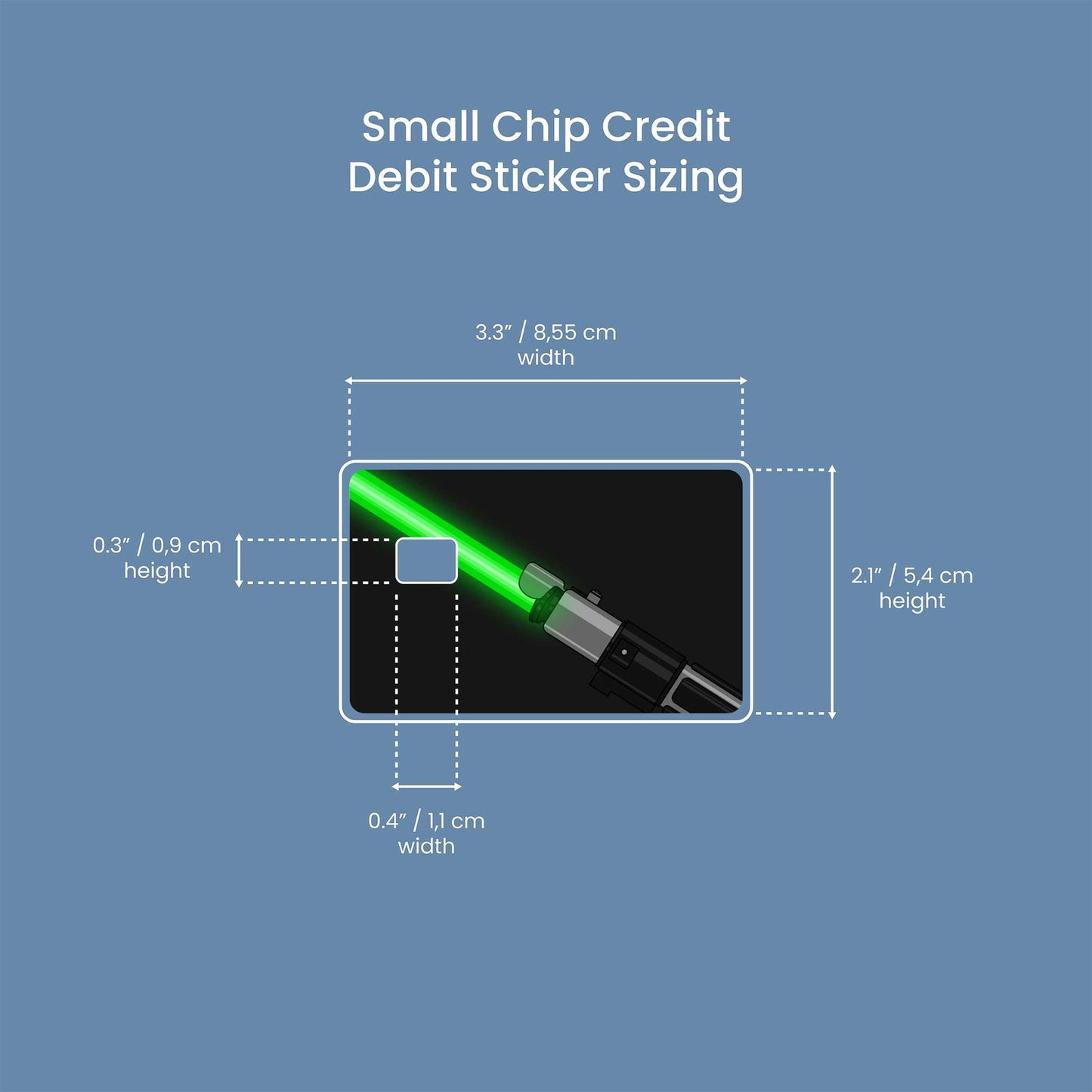 Yoda Saber Design | Credit Card Sticker | Small Chip | Credit Card Skin