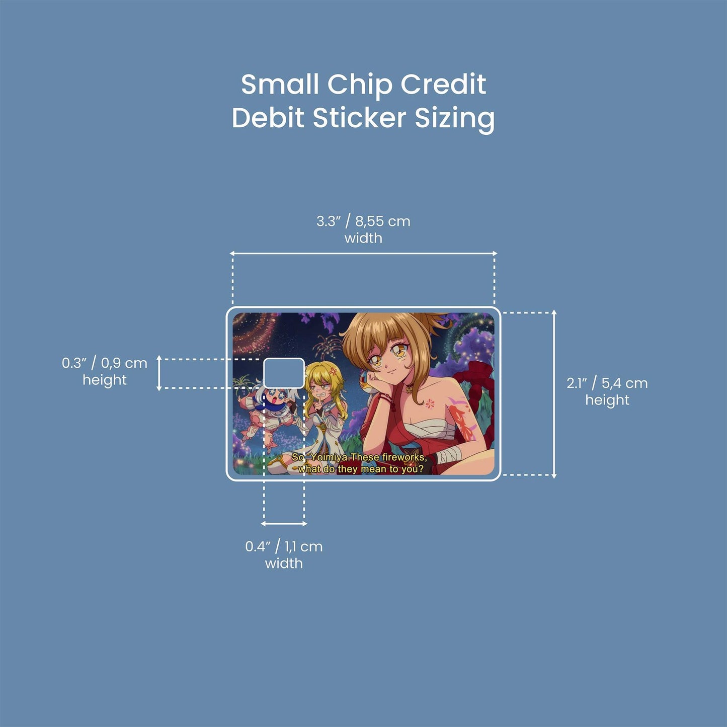 Yoimiya Fireworks Are Forever Design | Credit Card Sticker | Small Chip | Credit Card Skin