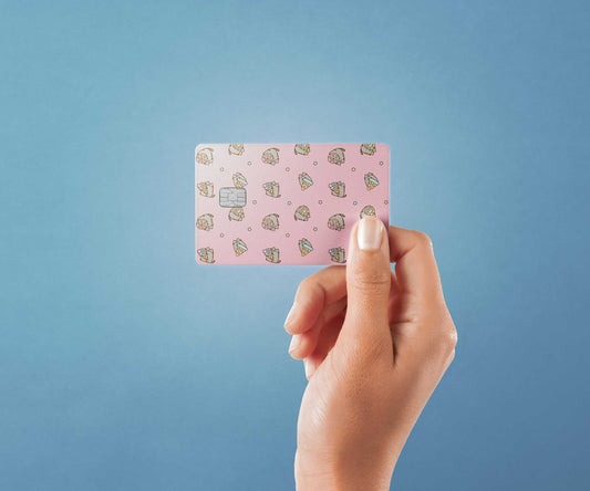 Yum Pattern Pink Design | Credit Card Sticker | Small Chip | Credit Card Skin