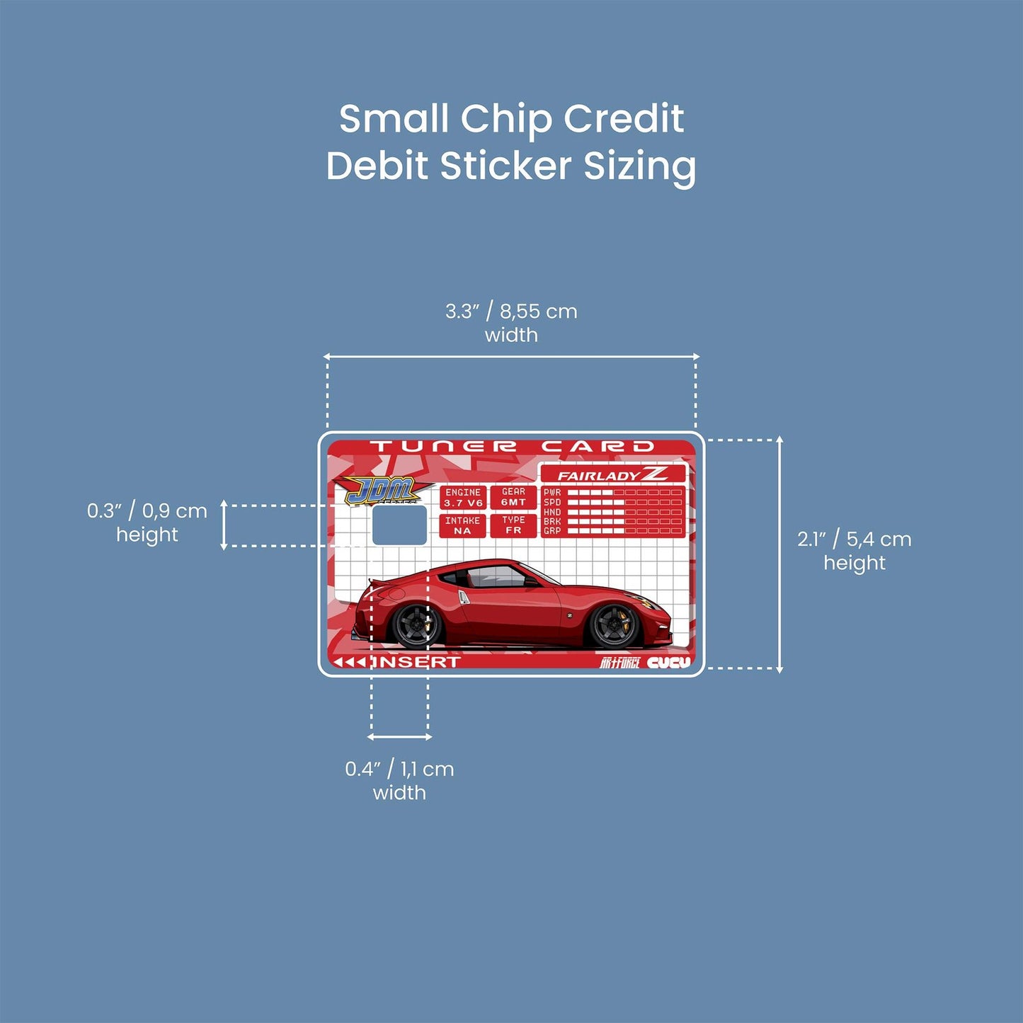 Z34Z Tuner Card Design | Credit Card Sticker | Small Chip | Credit Card Skin