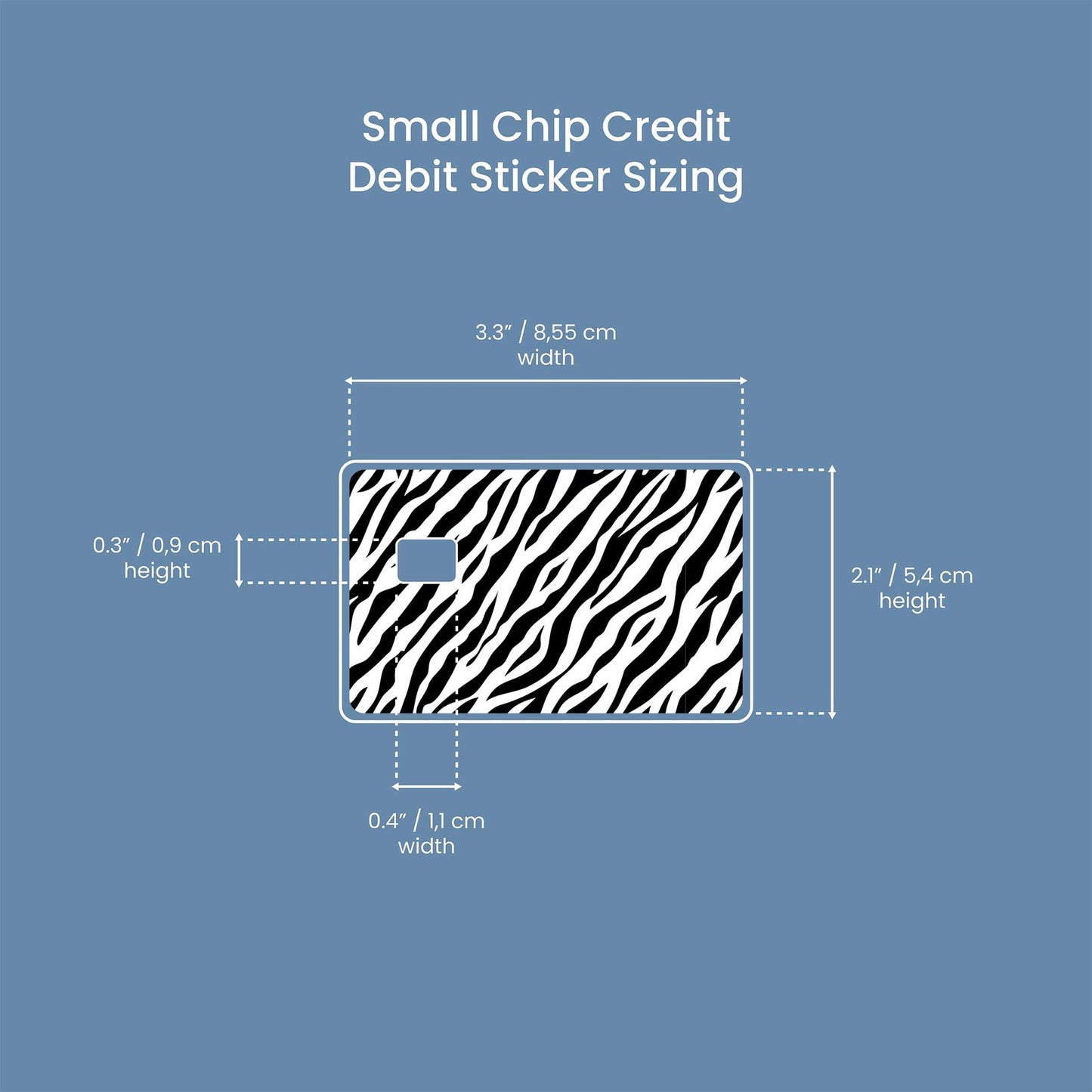 Zebra Print Design | Credit Card Sticker | Small Chip | Credit Card Skin