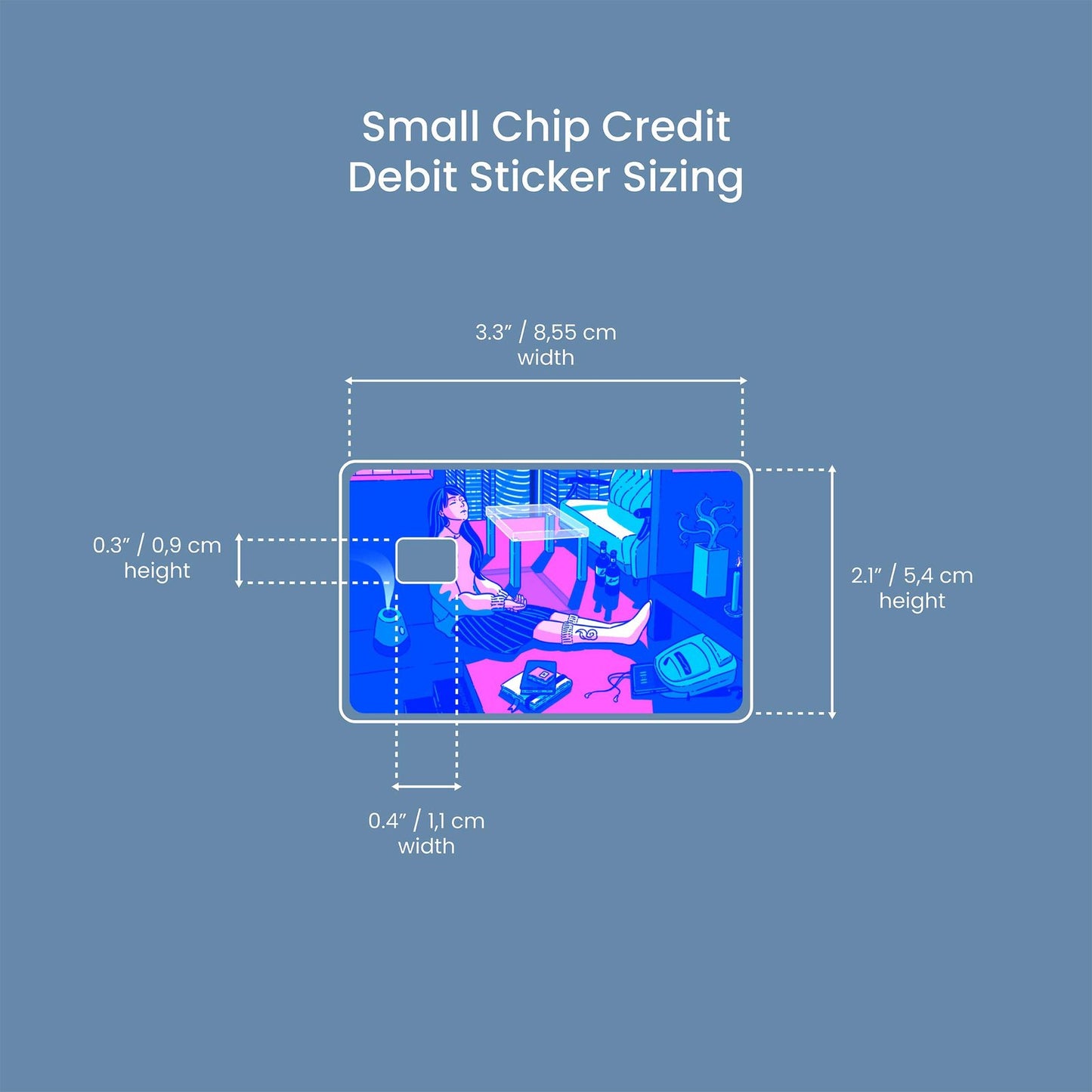 Zen Design | Credit Card Sticker | Small Chip | Credit Card Skin